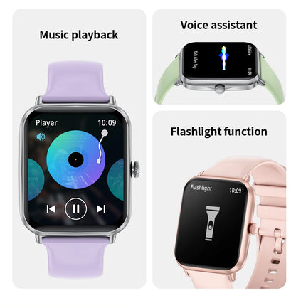 LIGE Fashion 1.83" HD Screen Smart Watch Women Bluetooth Call IP68 Waterproof Ladies Watches Daily Health Monitor Smartwatch New