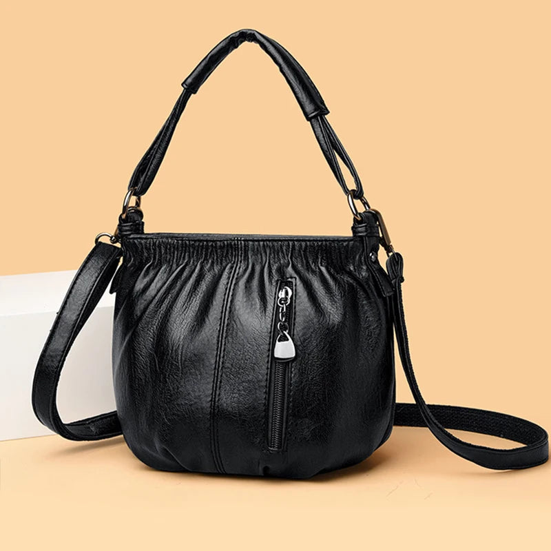 Casual Leather Shoulder Bags for Women's Luxury Handbags Designer Crossbody Messenger Bag Shell Vintage Handbag Tote