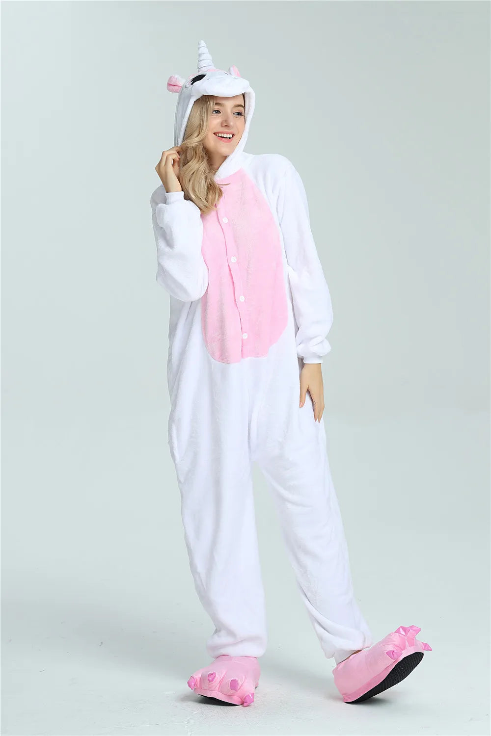 Women Cartoon Onesies Animal Pajamas Kigurumi Unicorn Onesie For Adults Long Sleeve Pyjamas Halloween Anime Cosplay Costumes