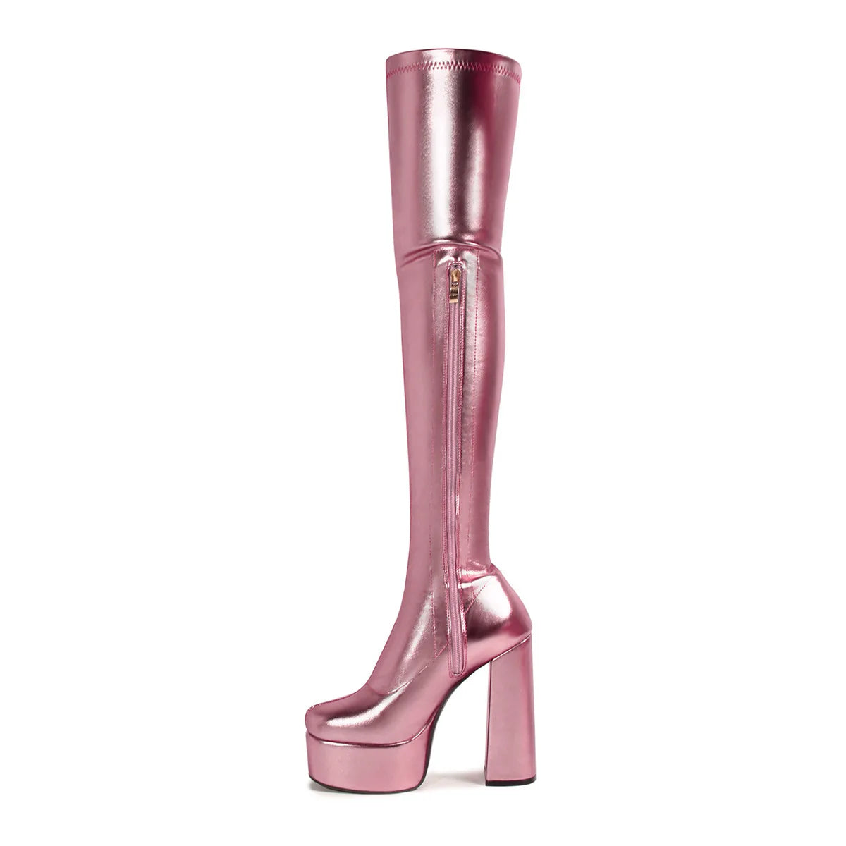 Thin Leg Thick Heels Platform Shoes Women's 2025 Summer Autumn Over the Knee Boots Candy Color Patent Leather Super High Heels