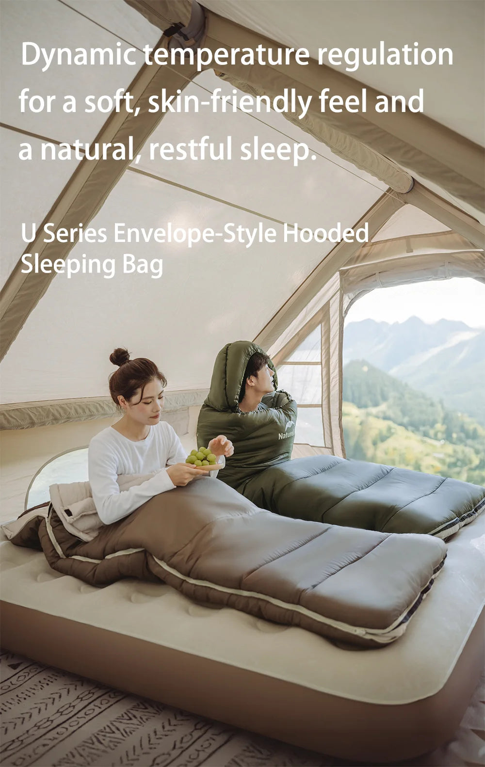 Naturehike Camping Sleeping Bag Ultralight Waterproof 4 Seasons Warm Envelope Type Sleeping Bag for Outdoor Hiking Backpacking