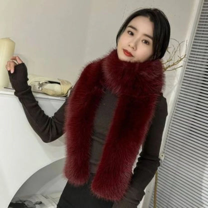 2026 New Winter Imitation Mink Fur Scarfs Women Warm Fluffy Faux Fur Wrap Korea Fashion VersatileLong Scarf Wholesale