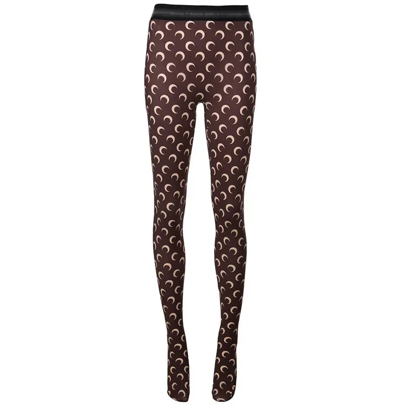 Fashionable Women Printed Elastic Jumpsuit New Summer Casual Seamless Tight Thin Women's High Waisted Leggings
