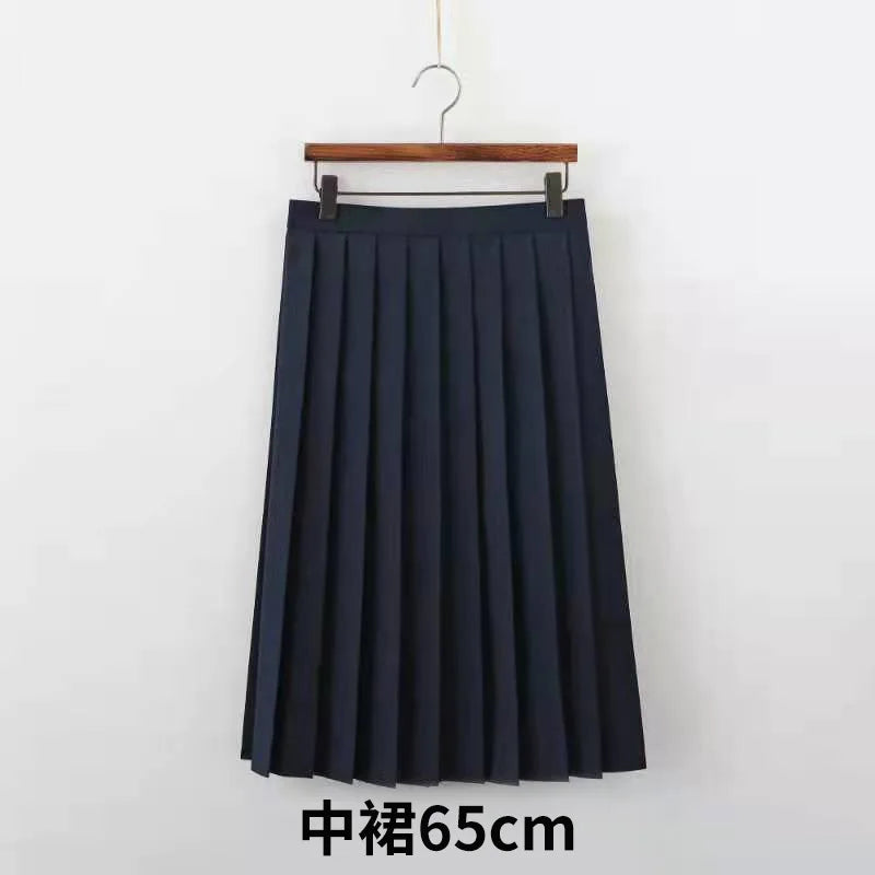Summer pleated skirt set,sailor suit,student uniform set skirt,Japanese-style white three-book basic school uniform pleatedskirt