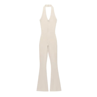 MUJER 2025 Long Jumpsuit Woman Flared Fitness Jumpsuits for Women Black Summer Woman Jumpsuit Sexy Sleeveless Backless Overalls