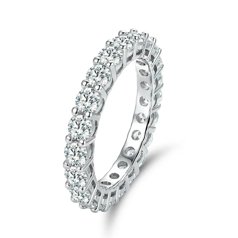925 Sterling Silver Fashion Gorgeous Shiny Round Zircon Ring For Women Engagement Wedding Party Luxury High Quality Fine Jewelry