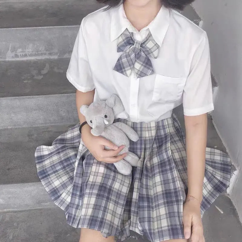 Japanese Bow Tie Skirt Set Student Pleated Skirt Jk Uniform Korean School Sexy Girl Preppy Style Seifuku Japanese School Uniform
