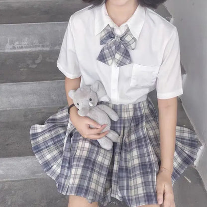 Japanese Bow Tie Skirt Set Student Pleated Skirt Jk Uniform Korean School Sexy Girl Preppy Style Seifuku Japanese School Uniform