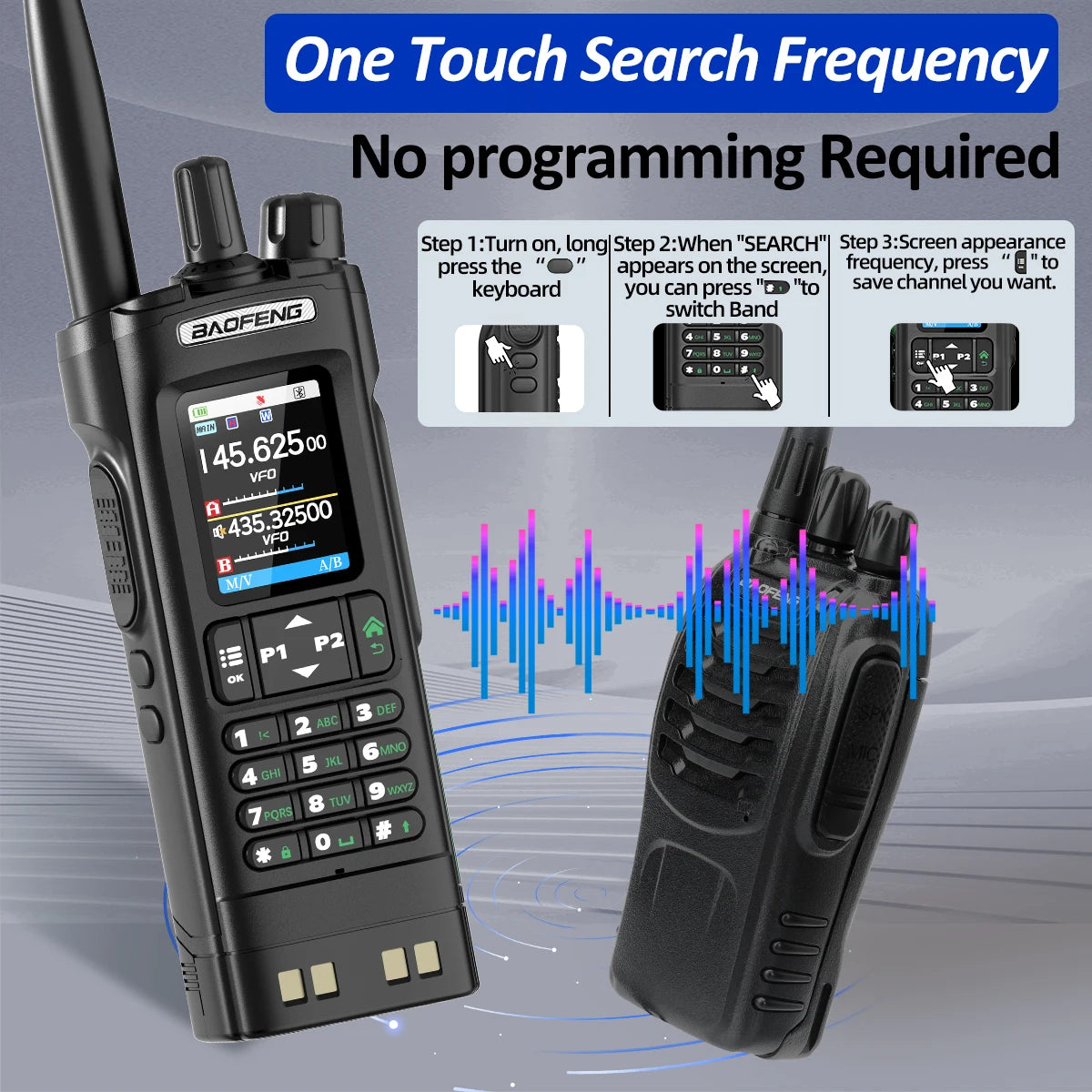 BAOFENG UV-32 GPS Walkie Talkie 10W Air Band Bluetooth Programming Wireless Copy Frequency Full Band FM Long Range Two Way Radio