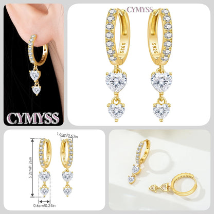 Original 925 Sterling Silver Heart Vintage Luxury Earrings Fashion 18K Gold Hoop Earrings for Women Piercing Jewelry Aretes 2026