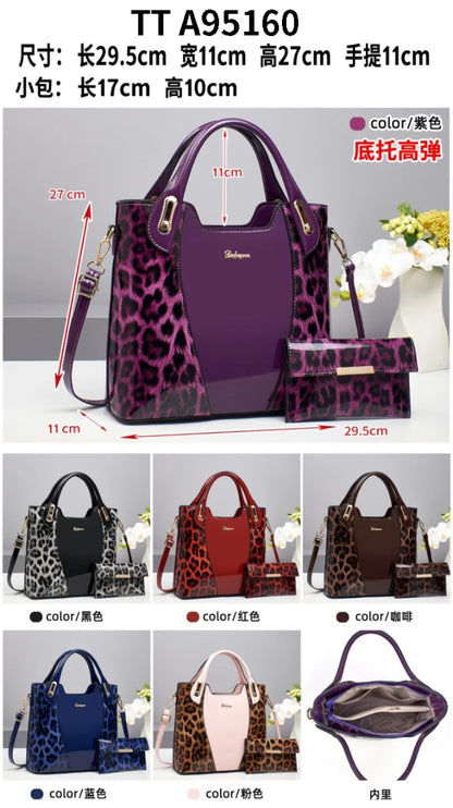 New Patent Leather Handbag Banquet Dress One-shoulder Cross-body Bags Large-capacity Female Daily Design Totes Shopping Bag