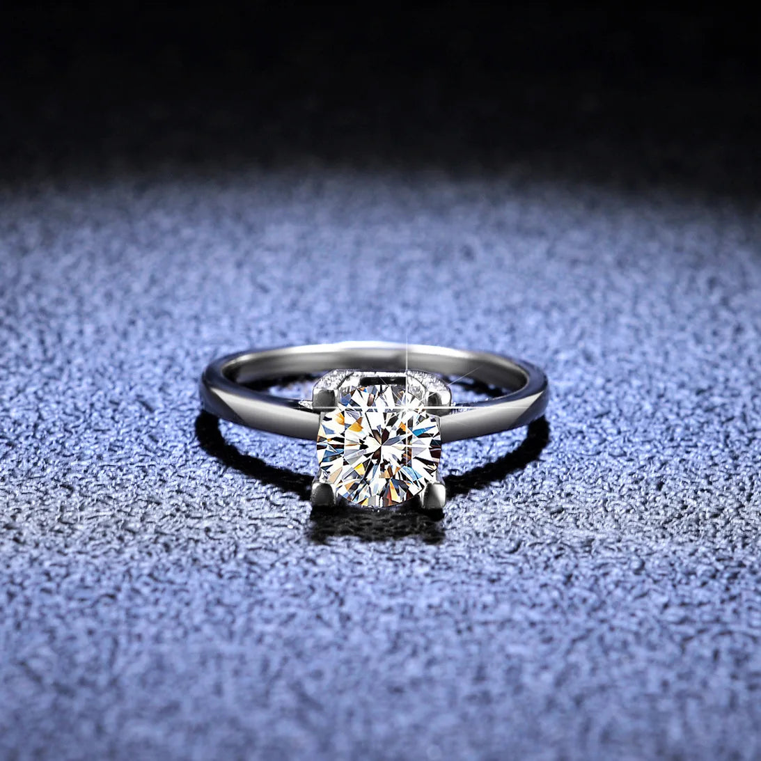 HW Letter Minimalist Ring with 1ct Moissanite PT950 Platinum - Sparkling Daily Versatile Jewelry Design