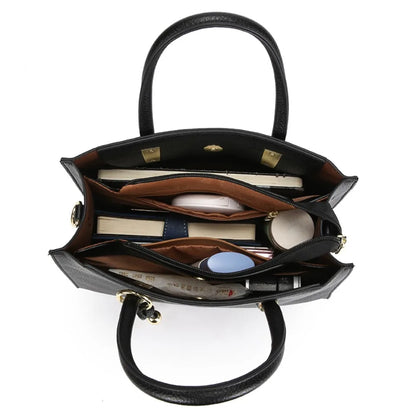 Genuine Brand Top Quality Leather Handbag Women's Tote Messenger Sac Designer Large Capacity 3 Levels Shoulder Crossbody Bags