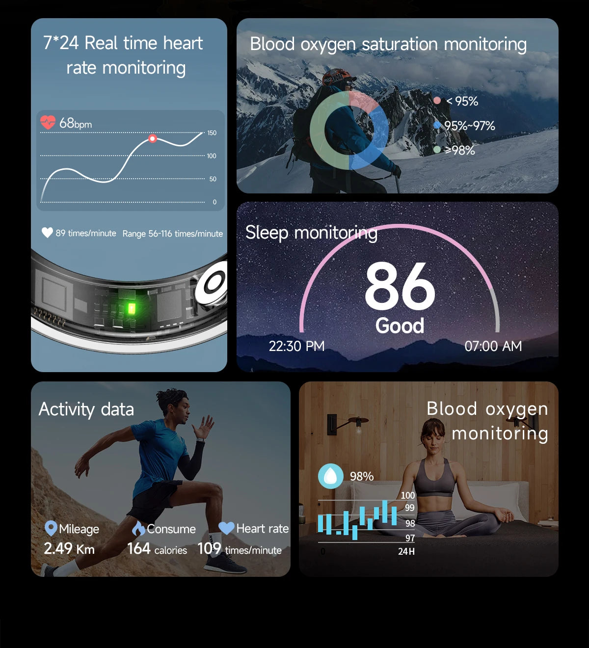 R10 Smart Ring with Charging Case for Men Women, Health and Sleep Monitor, 5ATM Waterproof, Multi-sport Mode, Smartring 2026 New
