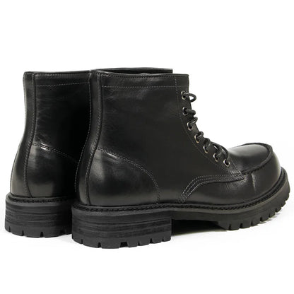 Vintage Work Boots Men's Winter High-top Leather Boots Men Mid-top Short Boots