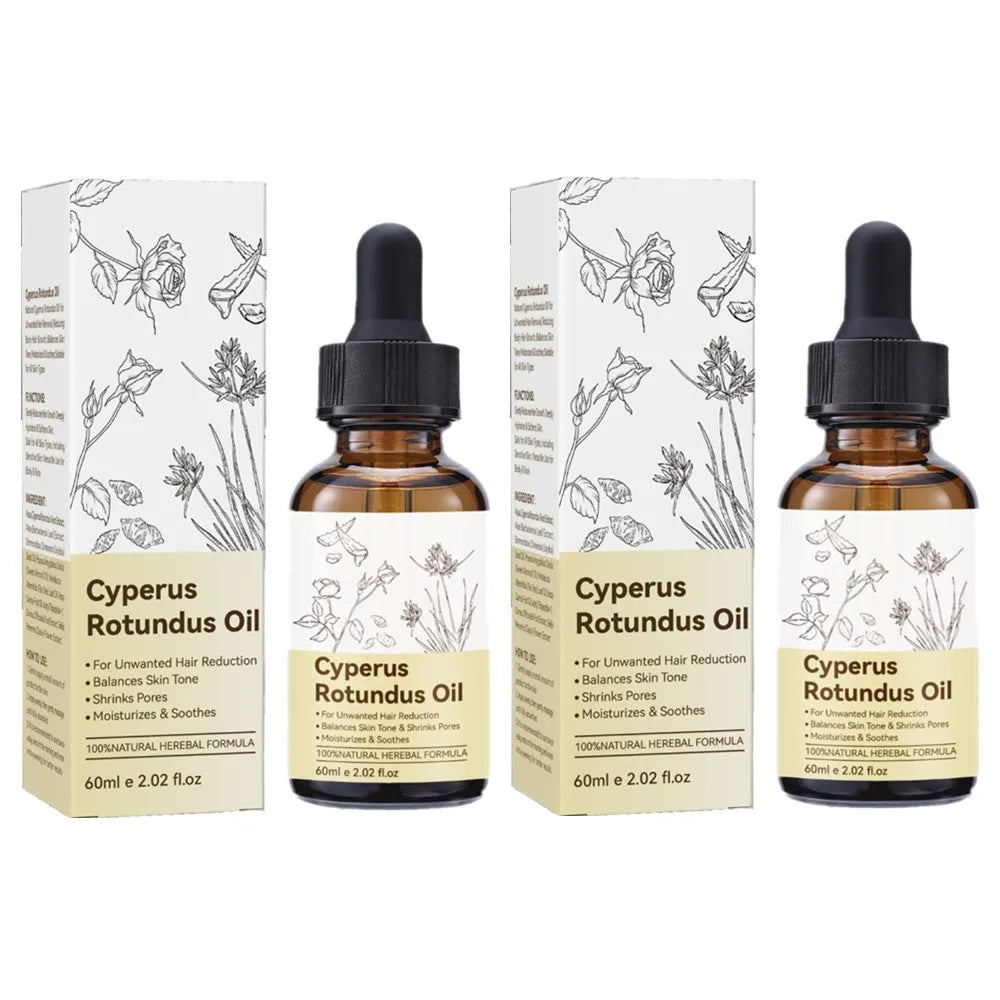 100% Pure Natural Cyperus Rotundus Oil For Hair Removal Reduces Unwanted Hair Growth, Moisturizing & Soothing For All Skin Types