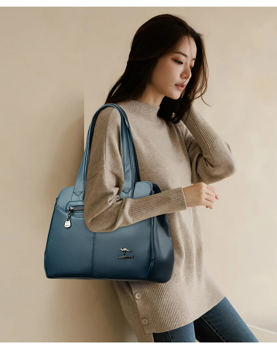 High Quality Ladies Soft Leather Shoulder Bag Designer Luxury Handbags Tote Bags For Womens 2025 Female Crossbody Messenger Bags