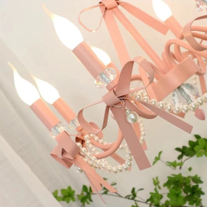 Pink Lovely Children's Room Chandeliers Crystal Cute Kid's Bedroom Pendant Lights Living Room Bedroom Hanging Lamps