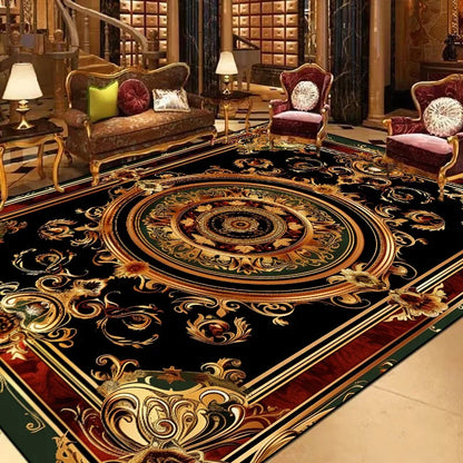 European Large Size Carpet Living Room Decoration Luxury Floor Mats Non-slip Bedroom Rugs Washable Lounge Computer Chair Mat