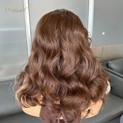 Pre PlucPre Plucked Hairline Glueless Heat Resistant Natural Wavy Future Fiber Synthetic Lacefront Wigs for Blakc Womens Daily