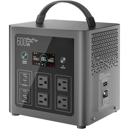 640Wh LiFePO4 Portable Power Station 600W Solar Generator Fast Charging 1.5H UPS 10ms 8 Ports for Camping Home Backup Power