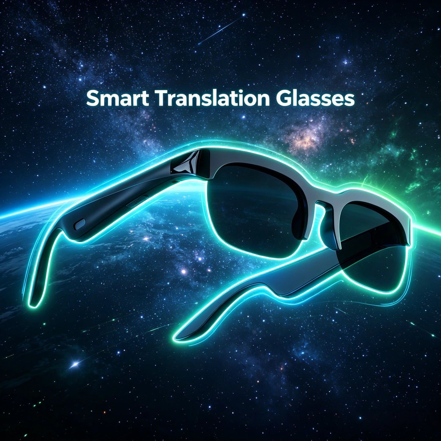 Smart Translation Glasses, Support Real-Time Translation, Bluetooth Music Glasses, Large Speakers, Wireless Connection, Long Battery Life