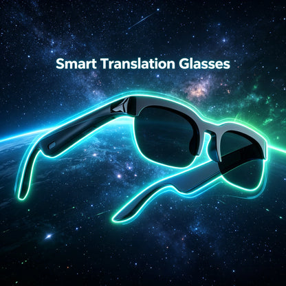 Smart Translation Glasses, Support Real-Time Translation, Bluetooth Music Glasses, Large Speakers, Wireless Connection, Long Battery Life