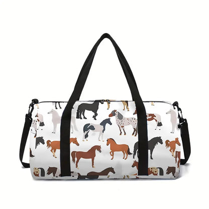 animal horse panda cat dog 3D Printed Large Capacity Travel Bags Barrel Shape Crossbody Bag Outdoor Sports Bags Gym Yoga Bag