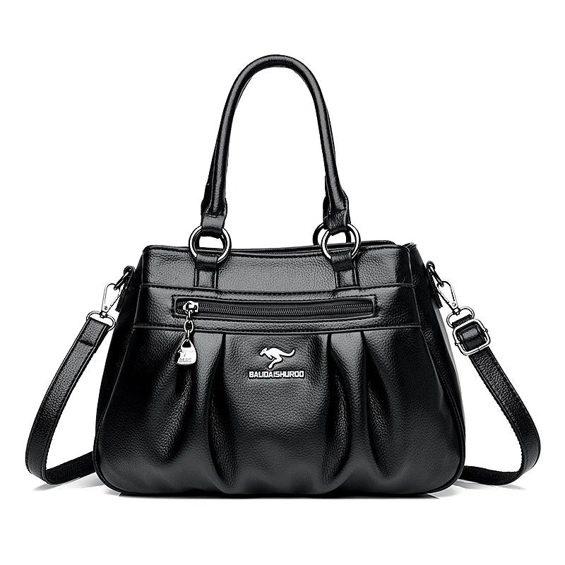 Three Layers Luxury Casual Tote Women Bag High Quality Leather Ladies Hand Bags for Women Big Shoulder Crossbody Bags Sac A Main