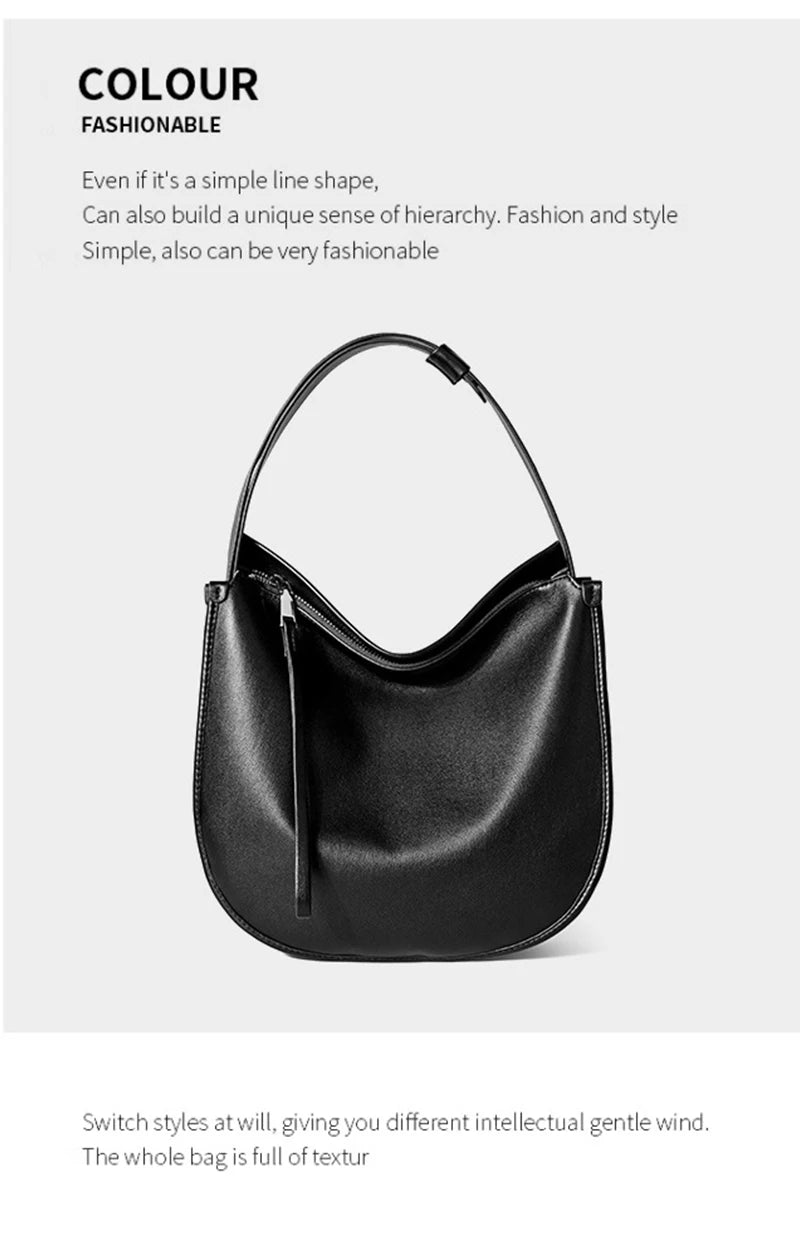 Genuine Leather Women Tote Bag 2025 New Large Capacity Women's Shoulder Bag Luxury Designer Cowhide Crossbody Bags 2522