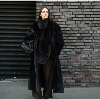 Eco Mink Fur Turtleneck Tank Tops Fluffy High Collar Fashion Top Layering Piece Thicken Waistcoat Women's Apparel