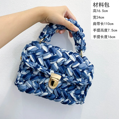 New Rope Woven Women Handbags Designer Knitting Chains Shoulder Crossbody Bag Casual Lady Hand Bags Small Flap Purses