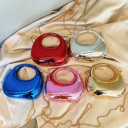 Luxury Designer Evening Clutch Clear Acrylic Women Handbags Fashion Shoulder Bag Half Moon Wedding Purses Party Tote Ladies