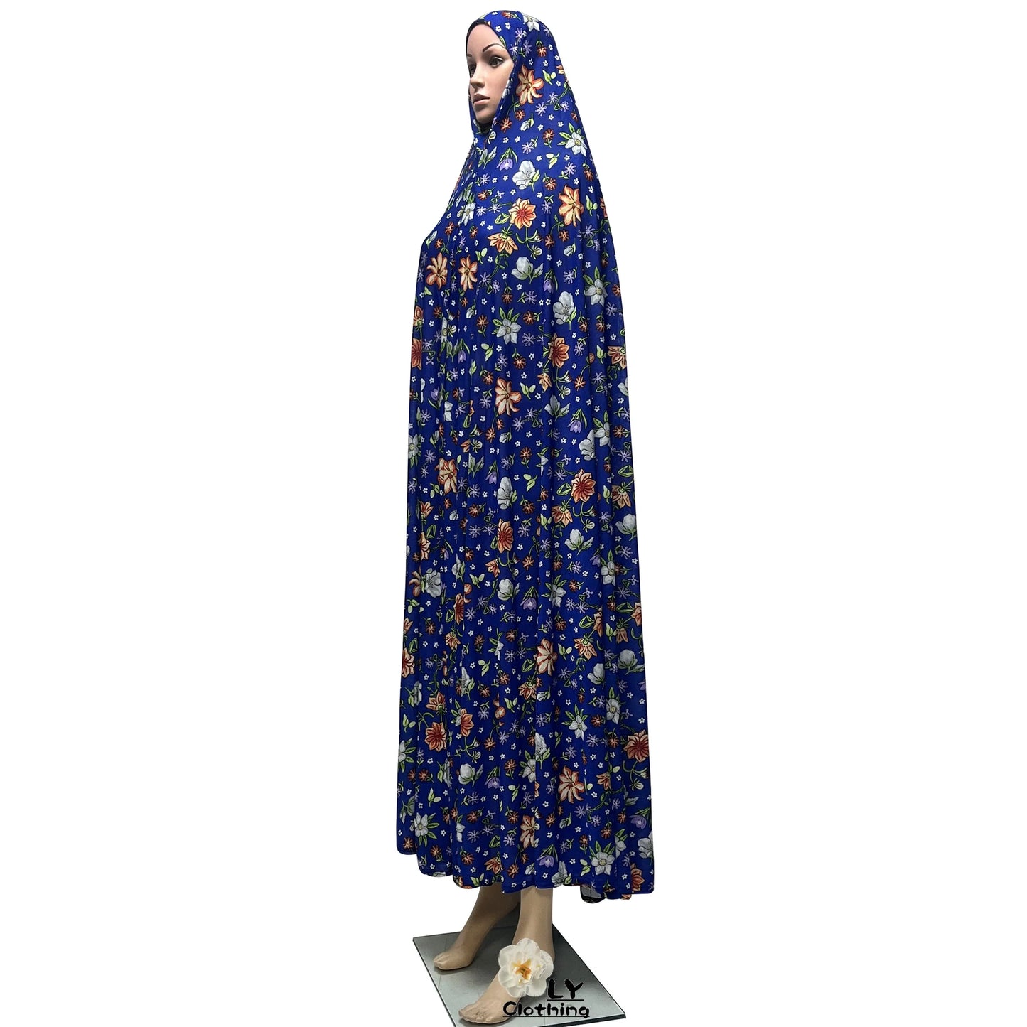 New Sleeveless Pullover Dress Women Prayer Garment Dubai Abaya Arab Jibab Flowers Print Loose Femme Khimar Kaftan Clothes 6XL