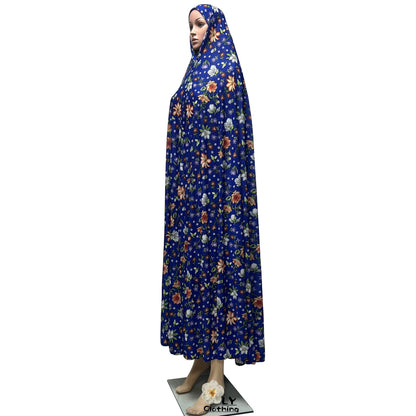 New Sleeveless Pullover Dress Women Prayer Garment Dubai Abaya Arab Jibab Flowers Print Loose Femme Khimar Kaftan Clothes 6XL