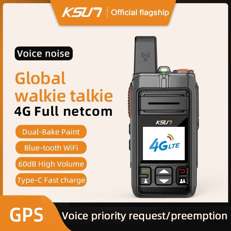 KSUT ZL40 Global Network POC LTE 4G Walkie Talkie 100KM Unlimited Range Blue-tooth Woki Toki Two Way Radio Work With Zello App