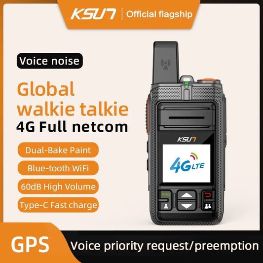 KSUT ZL40 Global Network POC LTE 4G Walkie Talkie 100KM Unlimited Range Blue-tooth Woki Toki Two Way Radio Work With Zello App