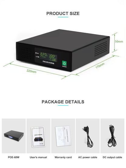 17600mAh Li-ion Battery SKE Mini DC UPS 60W POE UPS Portable Uninterrupted Power Adapter 10*Output DC POE Ports For Wifi Router