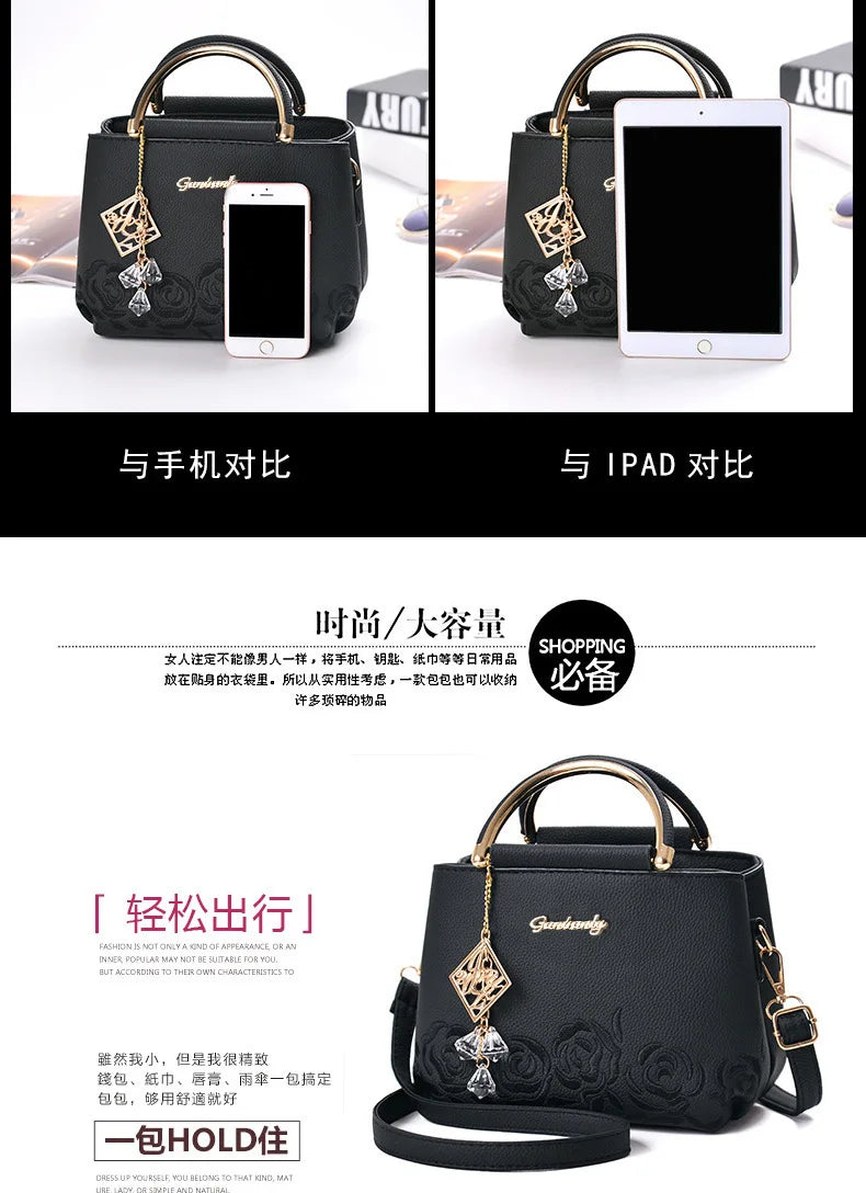 Fashion Brand Women's Bags New Embroidered Handbag Exquisite Ladies Shopping Crossbody Shoulder Bag Tote Bag Small Square Bag