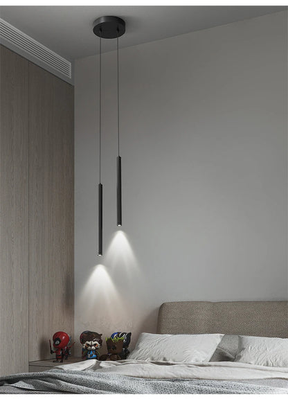 Dimming Simple Black White New LED Modern Pendant Lights Living Study Dining Room Bedroom Bedside Bar Loft Lamps Indoor Lighting