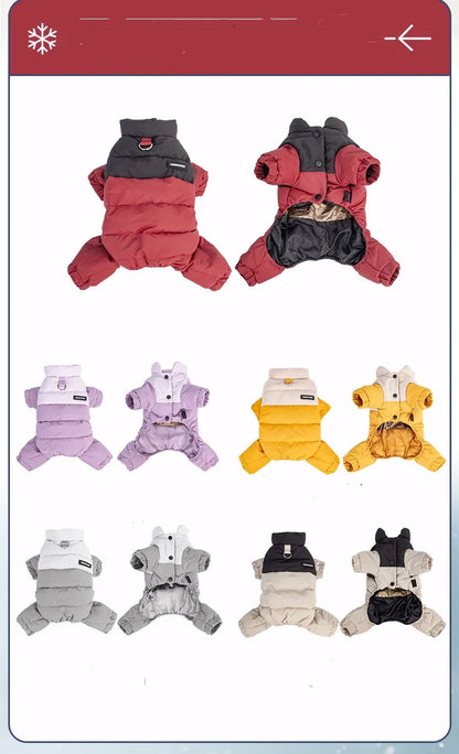 Winter Warmth Cotton Clothing for Pet Thickened Jumpsuit Coat Graphene Windproof Waterproof Pullable Dog Clothes