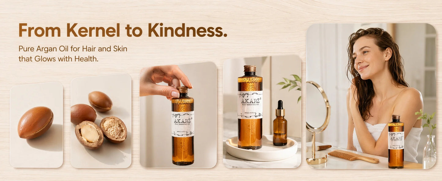Premium AKARZ DIY Massage Argan Morocco Oil - Nourish & Repair Dry Hair, Reduce Dandruff - Get Healthy & Youthful Skin 500ml