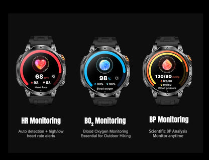 New Military Men's Outdoor Sport Smart Watch 1400mAh Battery BT Call Flashlight IP68 Waterproof 1.7' HD Large Screen Men Watch