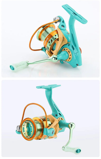 2026 New Colorful Spinning Fishing Reel Max Drag 6KG 8KG Gear Ratio 5.2:1 1000 2000 3000 5000 6000 Suitable Freshwater