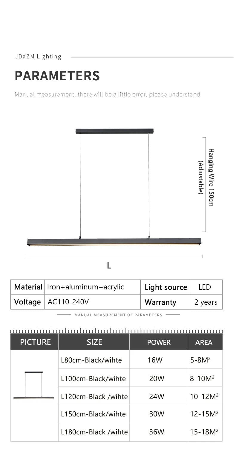Dining Room Chandelier Dining Table Lighting Kitchen Bar Light LED Linear Lamp Restaurant Pendant Lights Modern Brief Droplight
