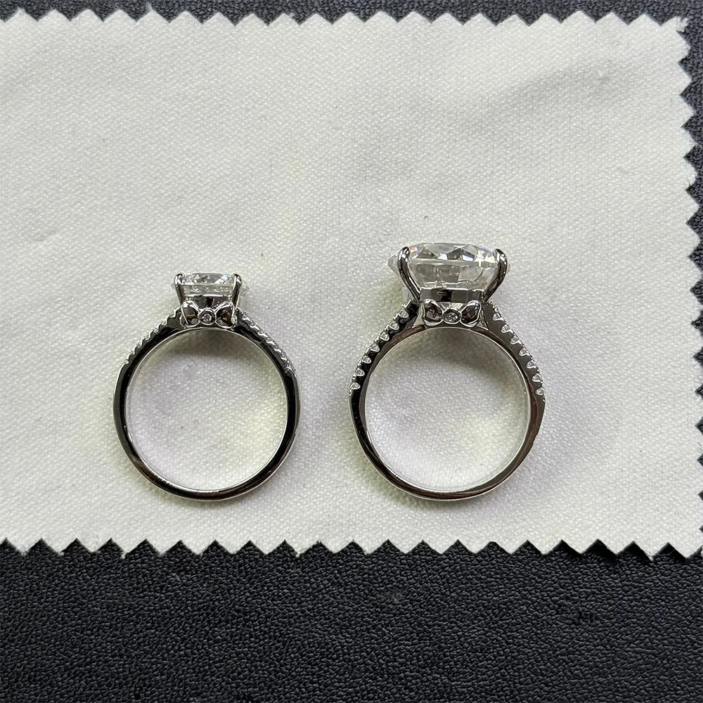 Luxury D Color 10 Carat Moissanite Rings for Women 925 Sterling Silver Brilliant Round Lab Diamond Wedding Anniversary Ring Gift