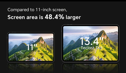 Teclast T65 13.4 Inches 2K 120Hz Screen Unisoc T7280 Octa Core Max 26G RAM 128GB ROM 8000mAh Battery Android 16 Tablets Dual SIM