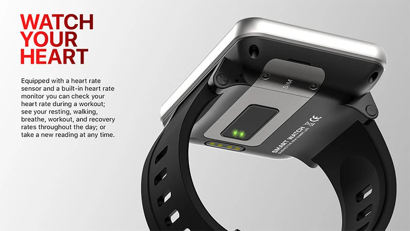 DM100 4G Smart Watch 2.86 Large Screen Android 7.1 Smartwatch 2700mAh Battery MTK6739 Quad Core 3GB/32GB 5.0MP Camera Wifi GPS
