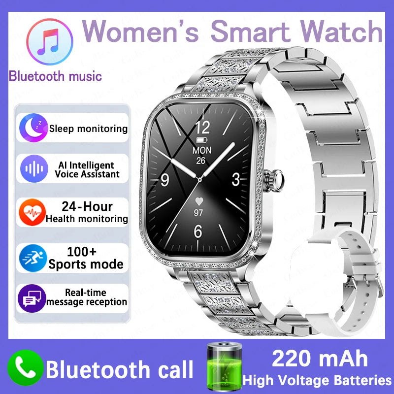Ultra-Thin 1.76 AMOLED Curved Screen Watches HD Display Time Call Alert Men Women Smart Watch Ladies Gift Android IOS 2025 New