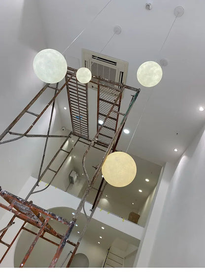 Nordic Moon Led Pendant Lights for Living Room Dining Bedroom Home Decorations Chandelier Cafe Restaurant Hanging Lamp Luminaire